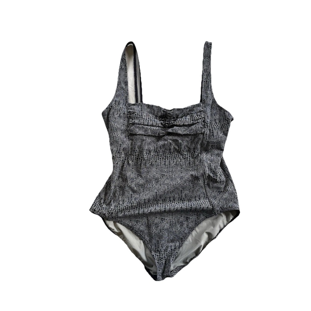 Calvin Klein snakeskin print one-piece swimsuit ruched neckline Size‎ Small?